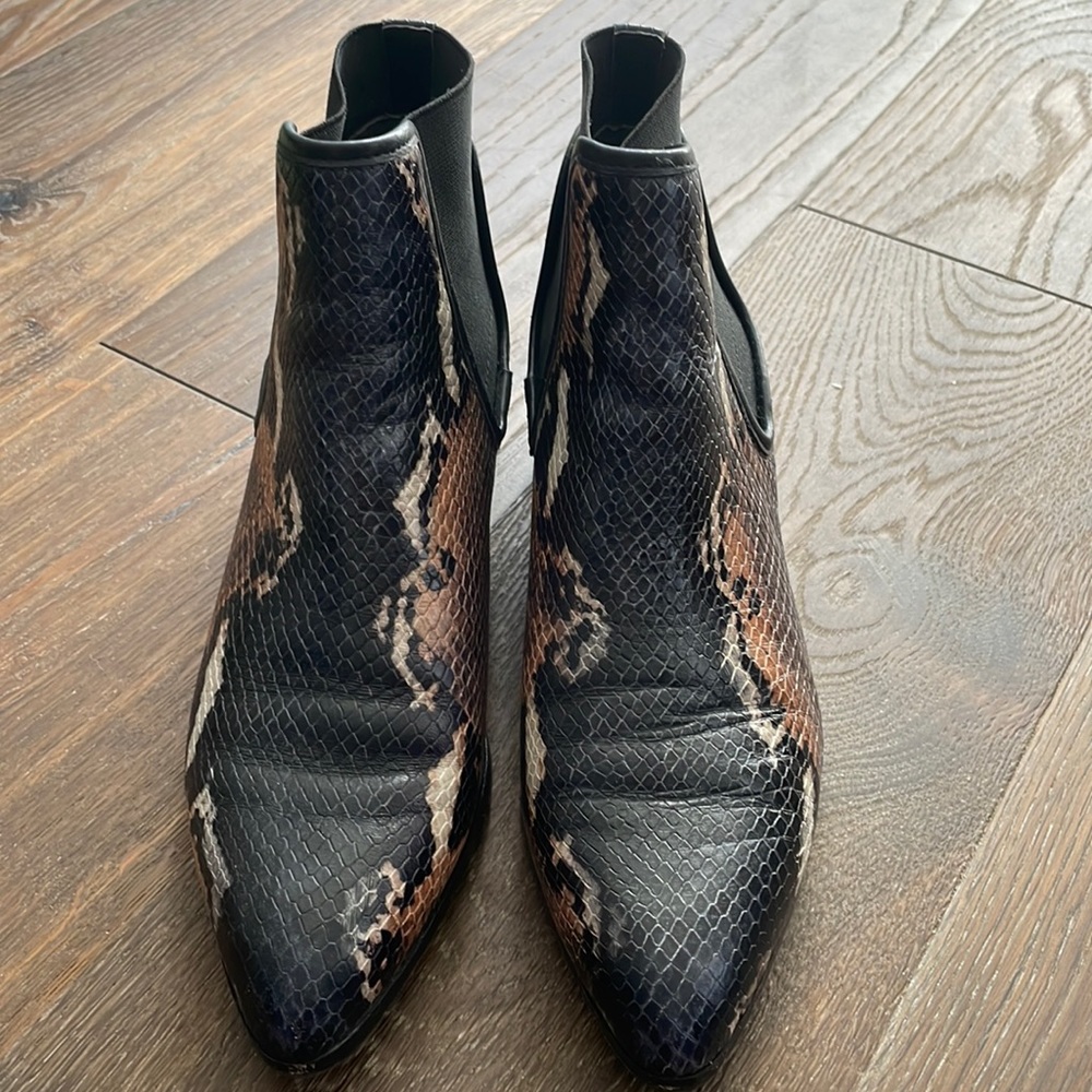 Donald Pliner snake booties